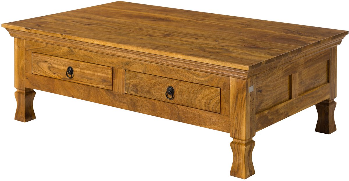 MASSIVMOEBEL24 .DE OXFORD #0445 salontafel lichtbruin gelakt massief hout acacia 120x75x40 cm (BxTxH)