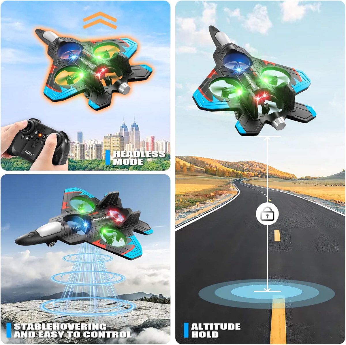V32 Schuim RC Vliegtuigen - voor kinderen en volwassenen van 8-16 jaar - RC Gevechtsvliegtuig met verlichting - 360° Flip Gevechtsvliegtuig Speelgoed - Stunt Roll - Vliegtuig Speelgoed Cadeau voor Kinderen (inclusief 2 batterij) — cadeau in Spellen & Speelgoed - foto 7