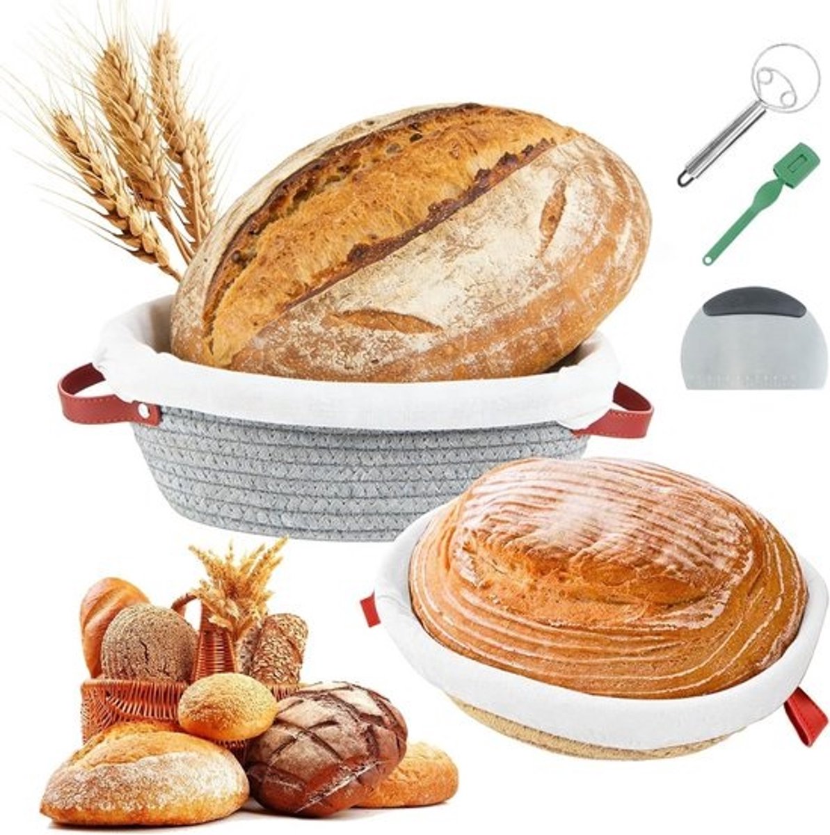 Rijsmandje Broodbakken - Rijsmandje Brood - Rijsmand Rond - Banneton - deegrijs