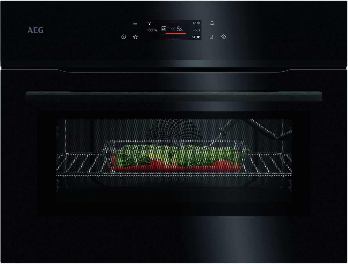 AEG NKK8N621B Compacte Combi Oven met Magnetron 45 cm – TFT Touchscreen – Kerntemperatuursensor – WiFi – Zwart