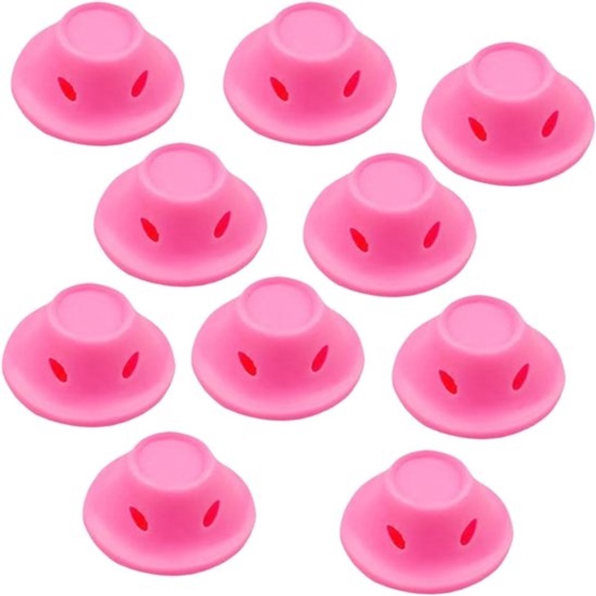 Krulset Zonder Hitte - Haarrollers Set - Mooi Haar Creëren - Slaapvriendelijke Krultool - 10 Stuks - Licht Rood