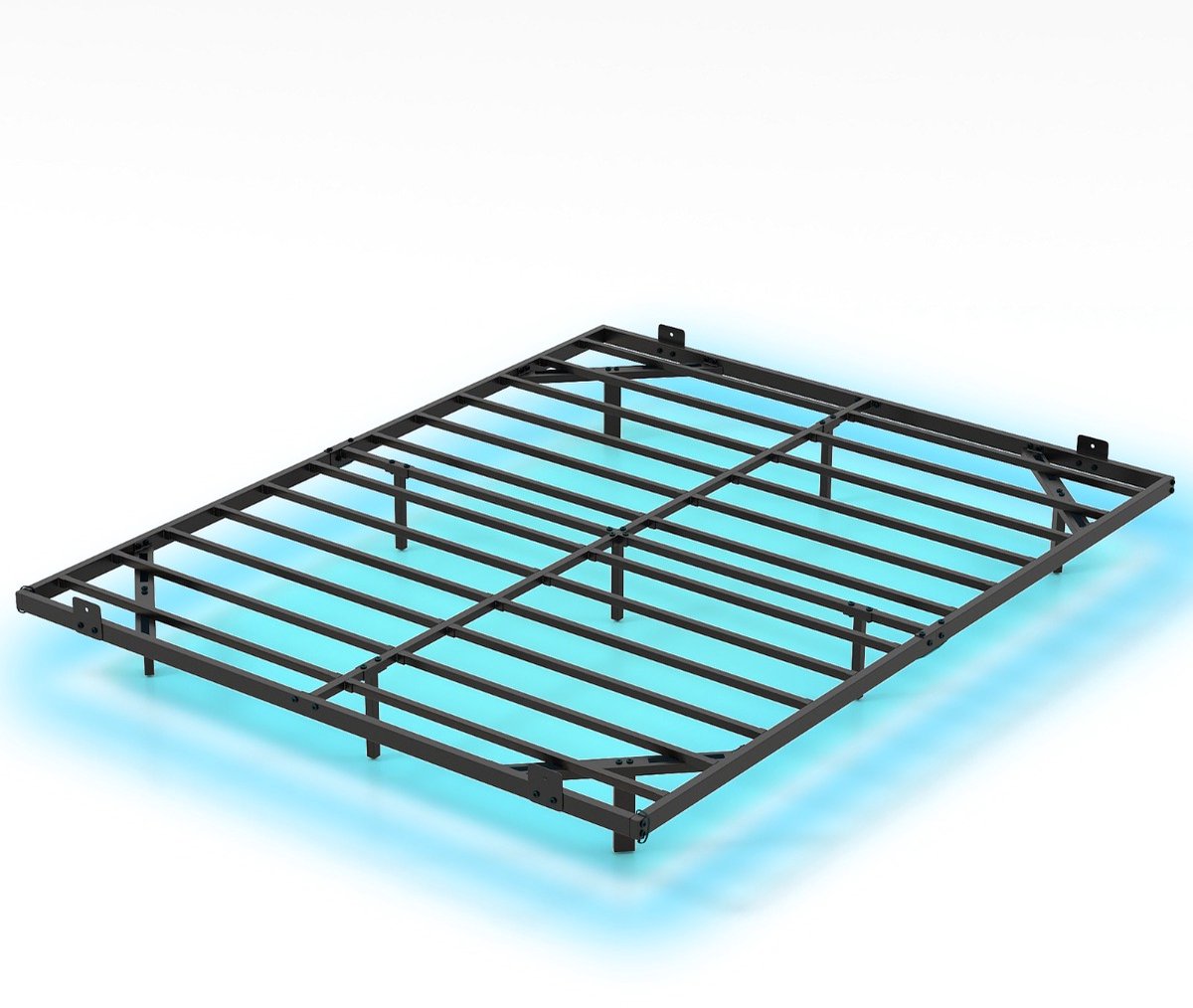 SureDeal® - Bedd - Groot Zwevend Bedframe - Ledverlichting Metalen Bedframe - 200x140x24,5 cm - Zwart