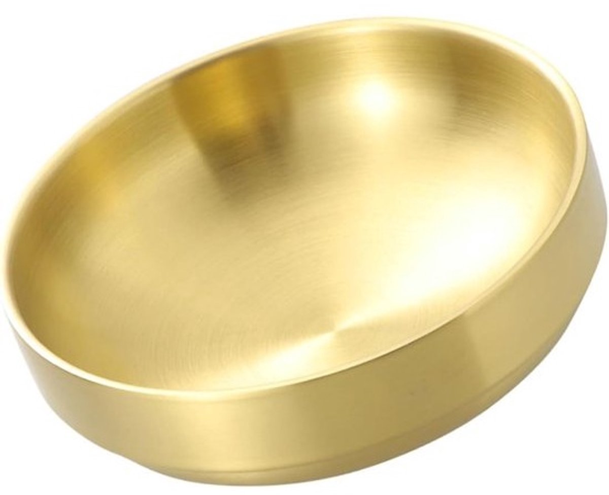 Scheerkom - Zeepkom Schuimkom - Gezichtsreiniging Scheren - Grote Capaciteit - 9.9 x 9.9 x 4.9 cm - Goud