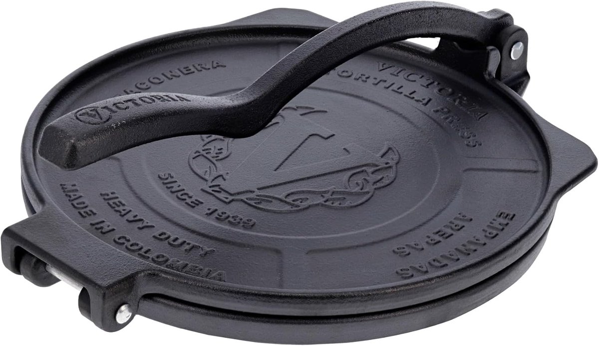 Victoria Tortilla Press Mexicaanse HD, Gietijzer 25 cm Professionele Colombiaanse Tortilla Press voor het maken van - ShopVlot