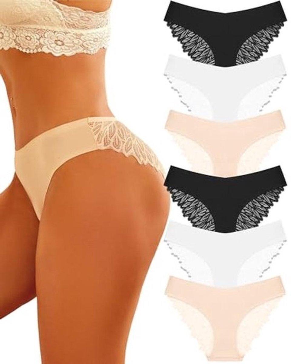 Dames Onderbroeken Naadloze Kanten Slip en Hipster Multipack S-XL