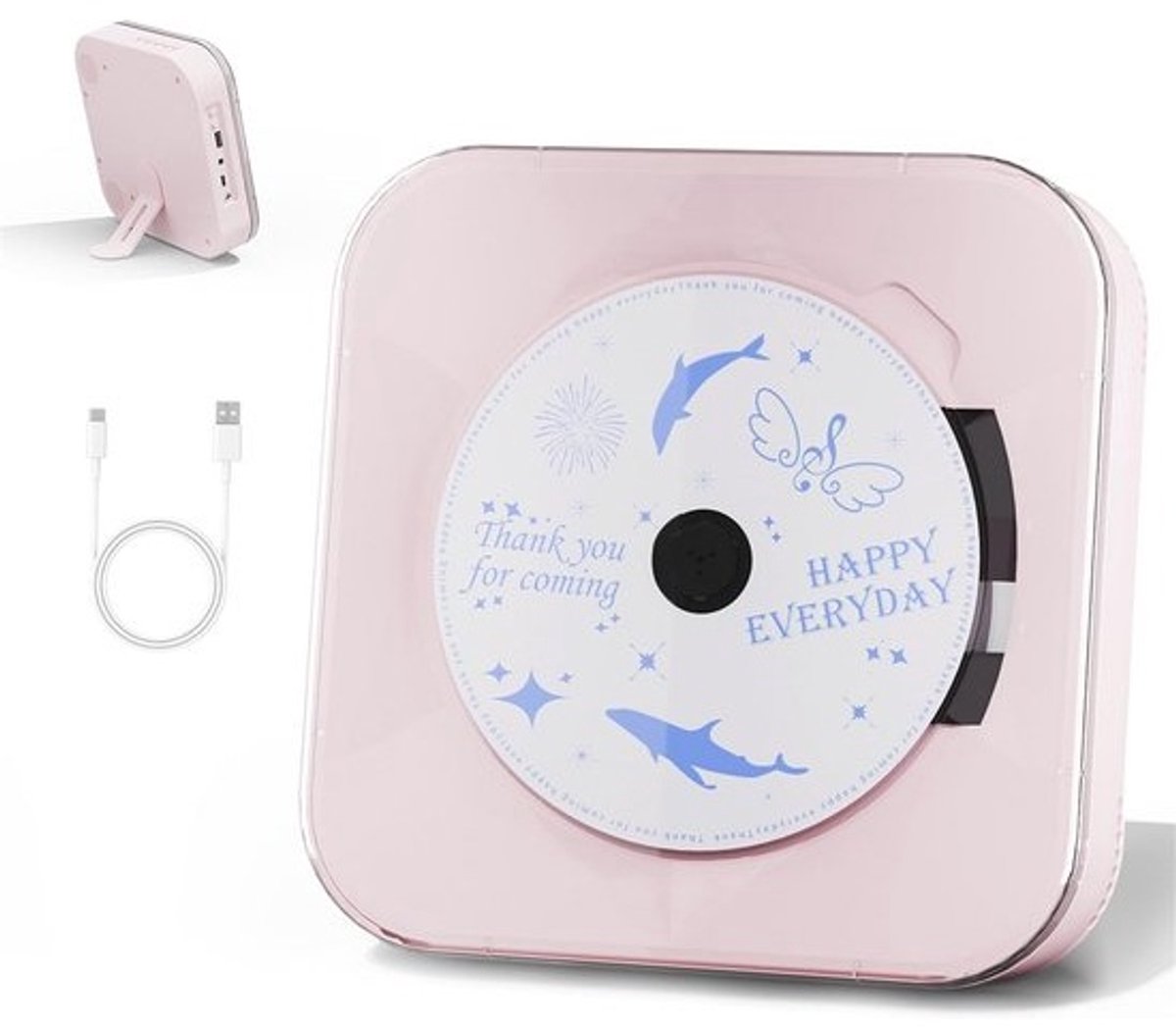 Compacte CD-speler met USB en Bluetooth in Roze