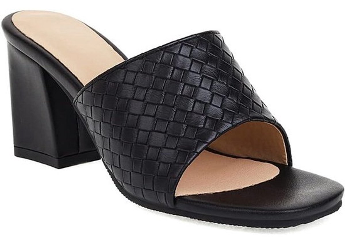 Dames Slipper Blokhak High Heel Slip-On Vrijetijdspumps