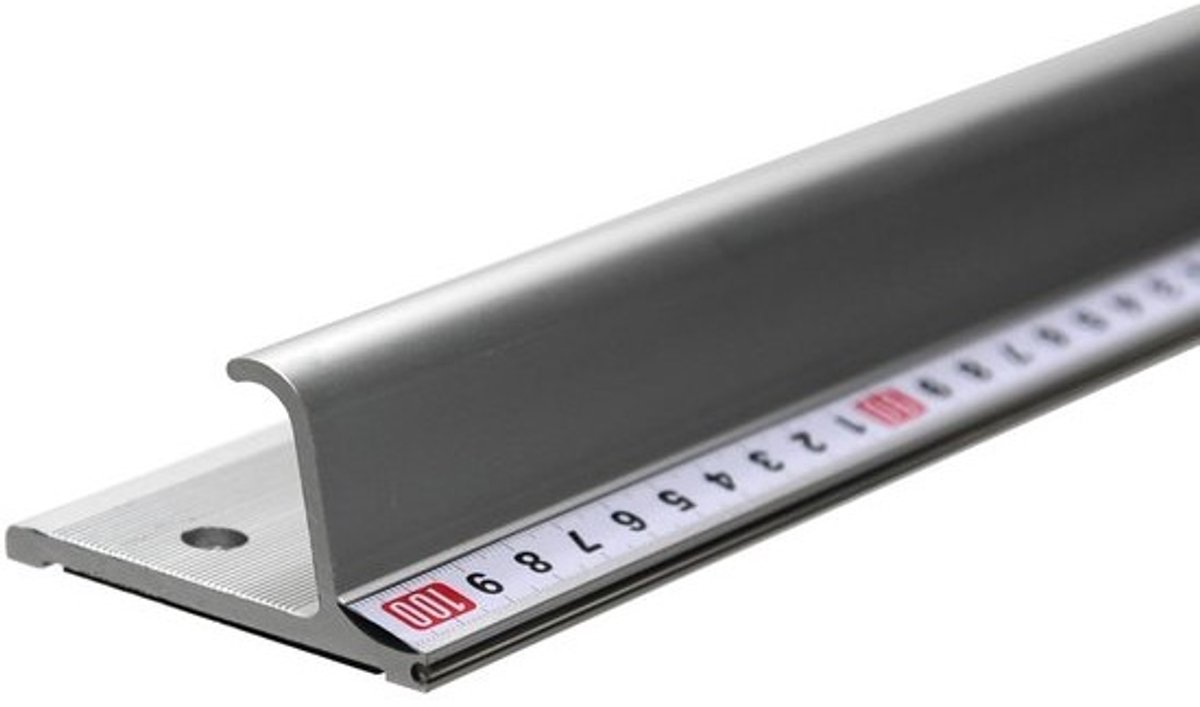 Professionele Aluminium Snijliniaal met Stalen Rand en Antislip - 100 cm