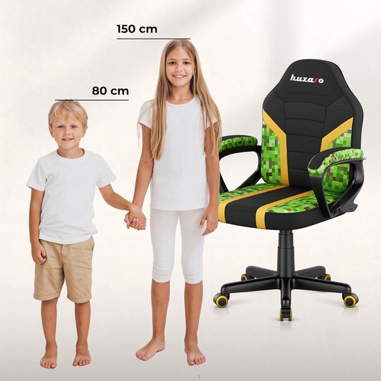 Kinder Gamingstoel - Comfortabele Stoel - Spelcomputer Gebruik - Ademend Mesh Materiaal - 94 cm Hoog - Pixel-mesh van kinder — afbeelding 5