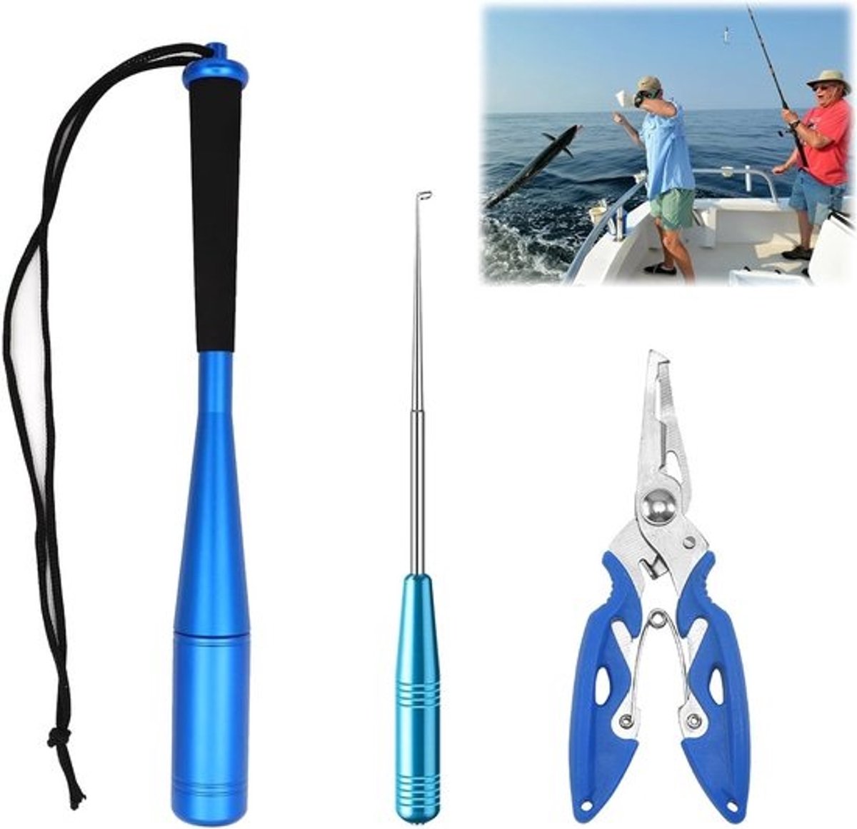 3 sets aluminium visdoder 24,5 cm met vistang en vishaakverwijderaar - complete visbenodigdheden set voor beginners en ervaren hengelaars