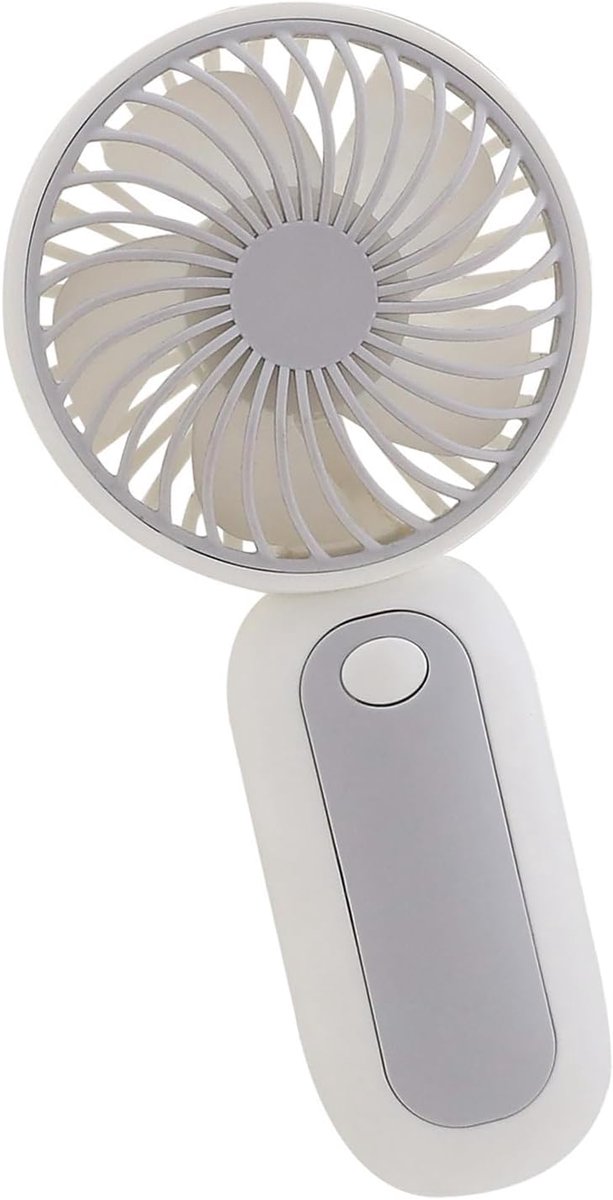 Draagbare miniventilator - Grijs - Handventilator - Gemakkelijk vast te houden of in een tas te gooien - Stille werking - Ideaal voor reizen, kamperen of toeren - Mini, compact en schattig - Geschikt voor kinderen - Batterijen niet inbegrepen