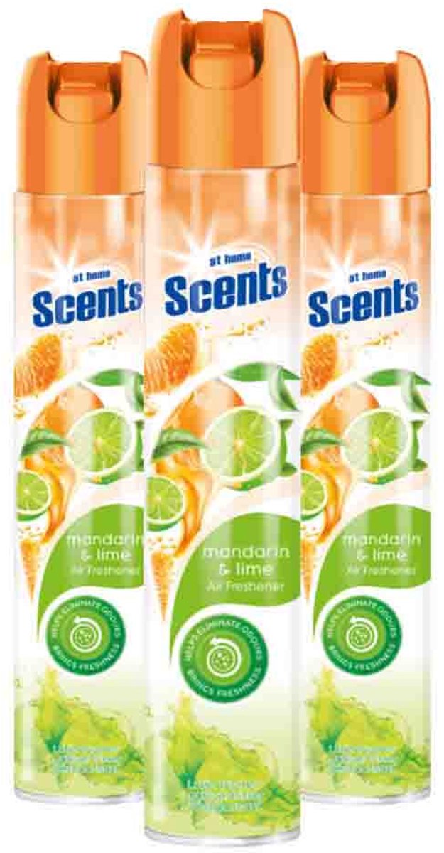 At Home Luchtverfrisser Spray Mandarijn en Limoen - 3 x 400 ml - Voordeelverpakking