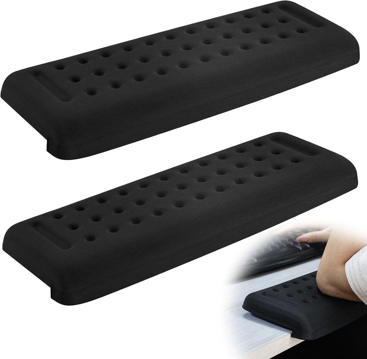 Ergonomische L-vormige pols- en elleboogsteunen van traagschuim voor bureau, 12x4 inch, ideaal voor thuis en op kantoor