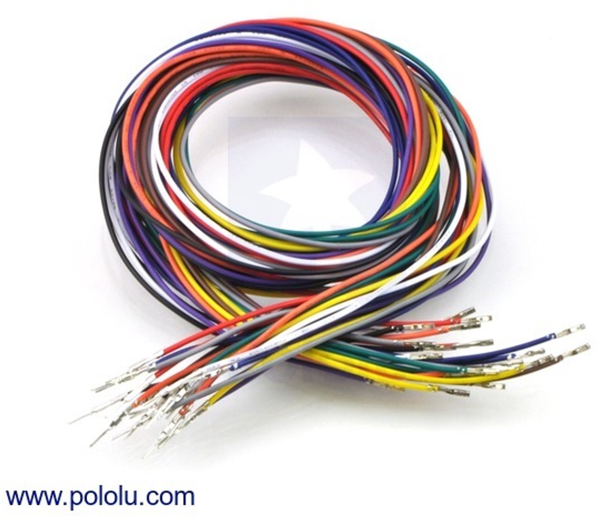 Wires Pre-crimped Terminals 20-Piece 10-Color M-F 90cm Pololu 2001