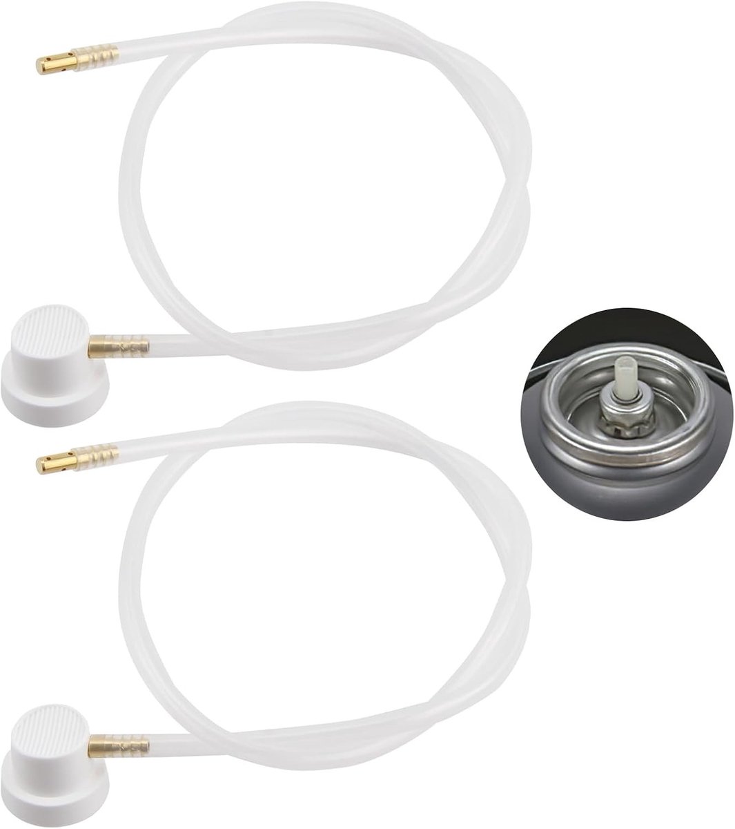 Verlengslang voor Spuitbussen, 50 cm, 4.5 mm met 360° Beweegbare Slang, Ideaal voor Moeilijk Bereikbare Ruimtes, Coatings en Precisiewerk, Set van 2