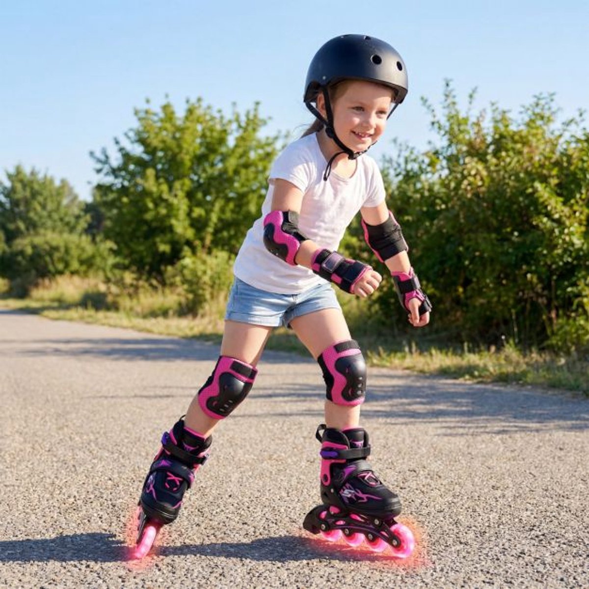 SureDeal® - Sportspeelgoed - Inlineskates - Kinderen - Jaar Voudig Verstelbare - Verlichte Wielen - Veiligheidsvoorzieningen - Peuters - Roze