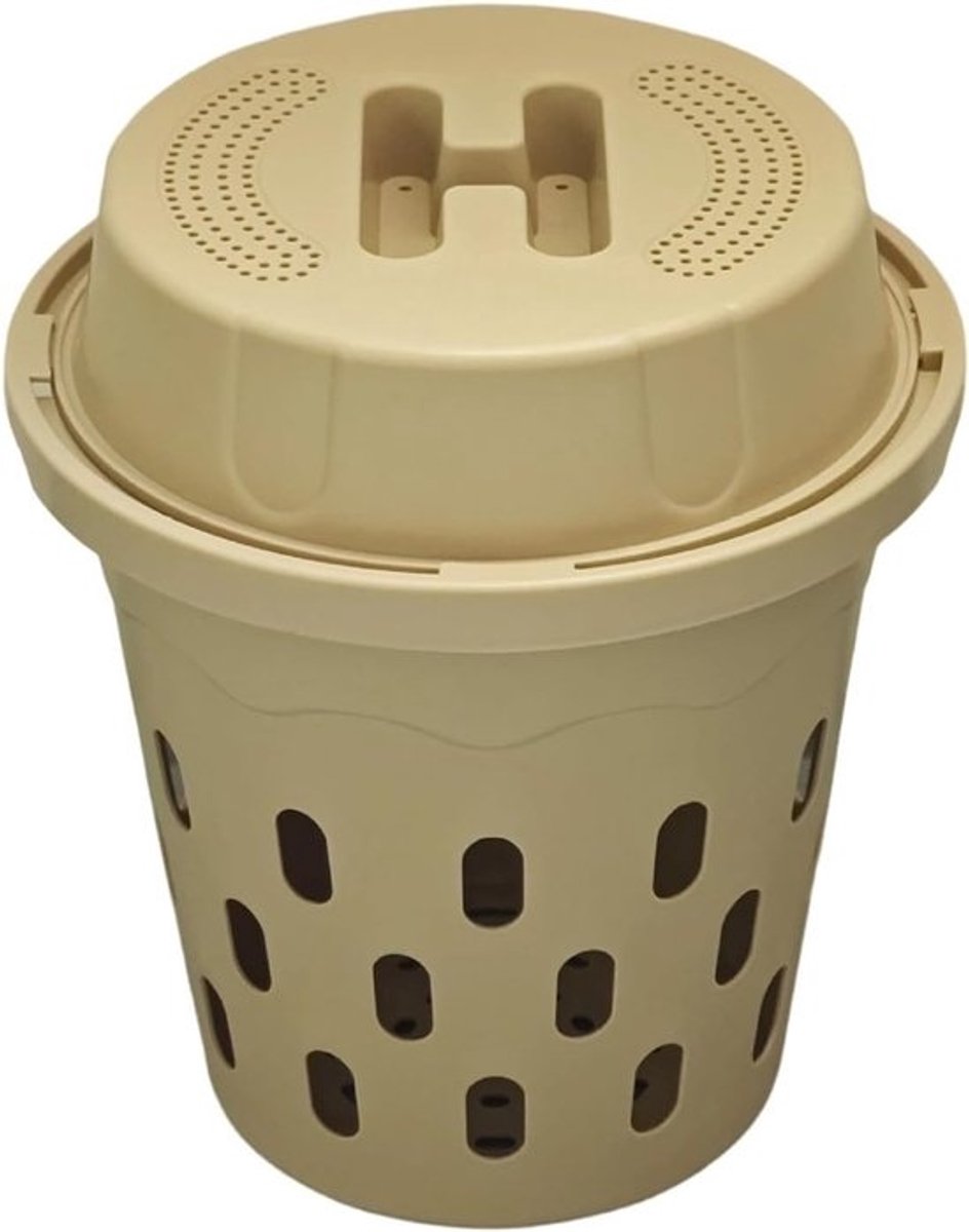 Wormencomposter Tuin - Vermicompostbak Ondergronds - Bodem Verrijken - Geïntegreerd Ontwerp - 24x24x274 cm - Beige