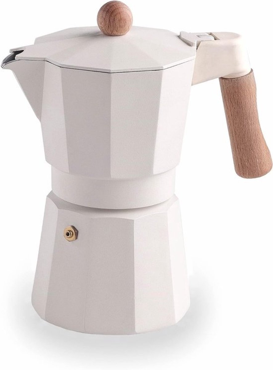 Koffiezetapparaat - Espresso Maker - Italiaanse Koffie - Geschikt Inductie - 6 Kopjes - Wit