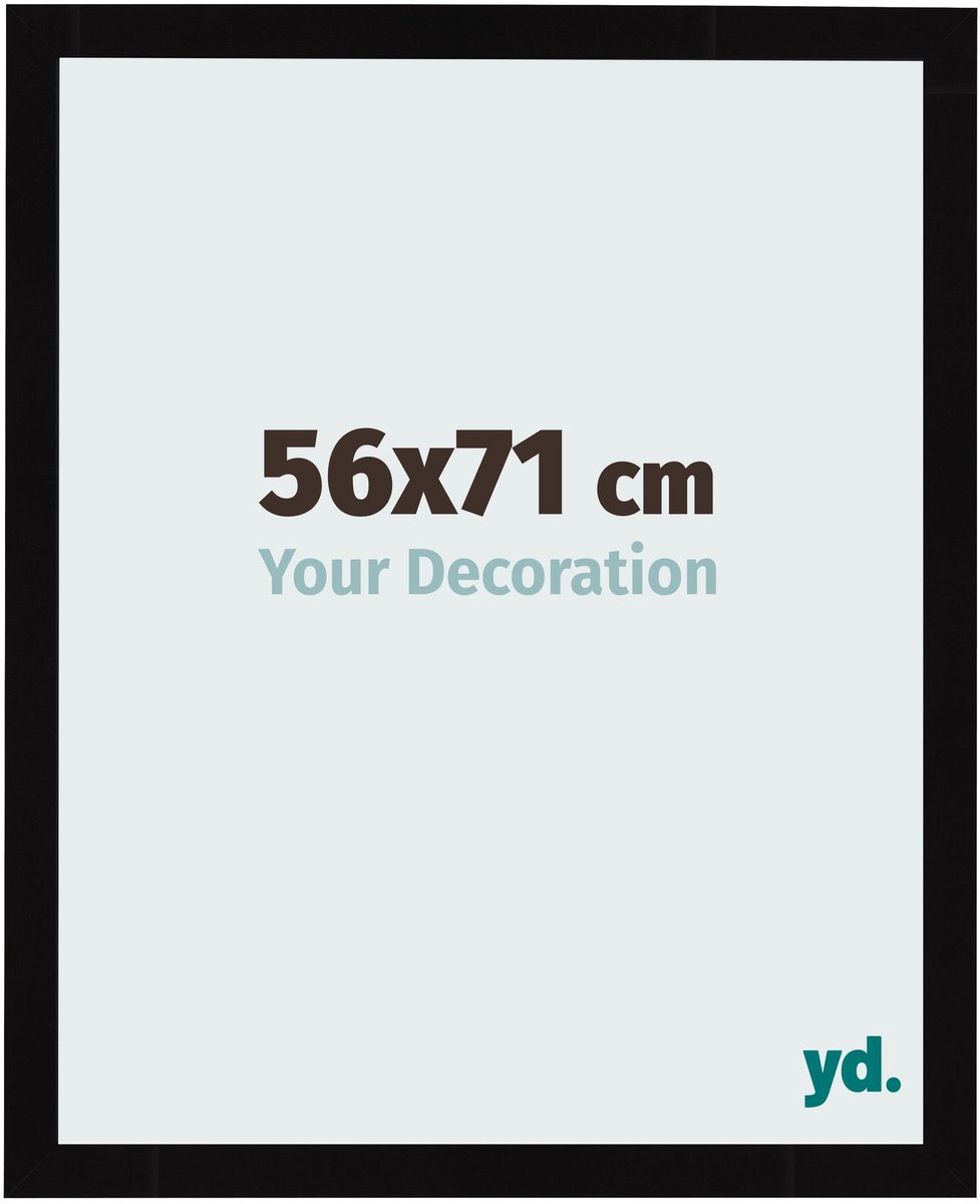 Your Decoration - Fotolijst 56x71 cm - MDF - Zwart Hoogglans - Bologna