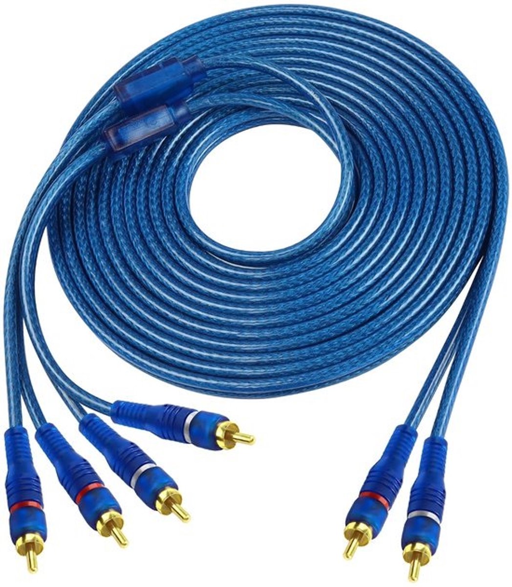 RCA Audio Y-Splitter Kabel 2 naar 4 Kanalen voor Auto Audio Signaaloverdracht 5 Meter