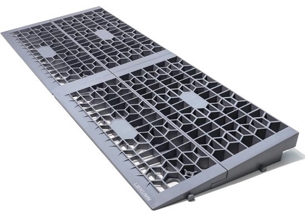 Drempelhulp Oprit 5 cm Hoog 1400 kg Draagkracht Draagbare Modulaire Oprit voor Scooter Rolstoel Motor