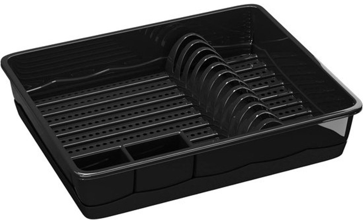 Afdruiprek - Keukenrek - Servies Drogen - Met lekbak - 42.5 cm - Zwart