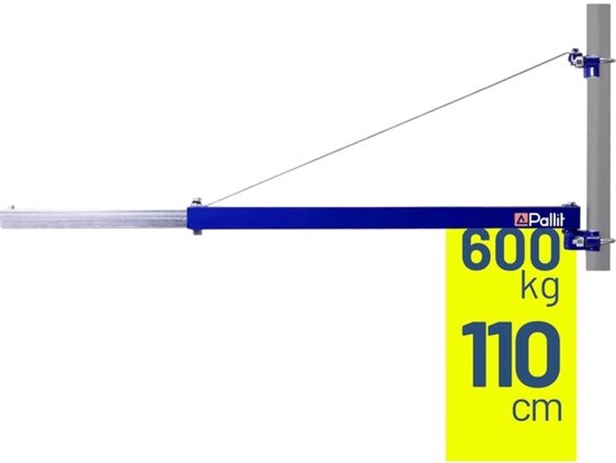 Draagarm voor Kabels - Kraanarm Laadarm - Precisie Plaatsen Lading - 180 Graden Draaibereik - 600 kg Hefvermogen - Blauw