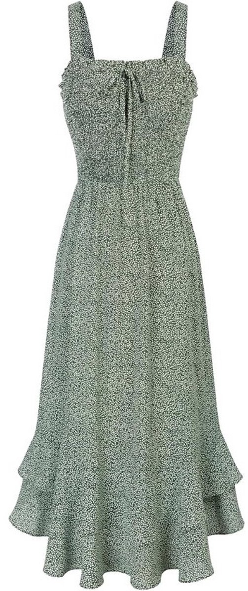 Lange Boho Bloemen Maxi Jurk Mouwloos met Spaghettibandjes voor Dames