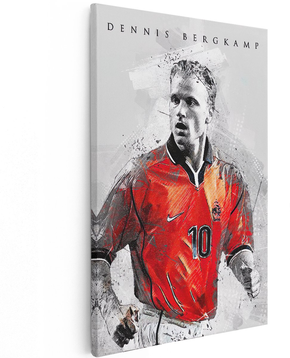 Artaza Canvas Schilderij Voetbalspeler Dennis Bergkamp bij Oranje - 120x180 cm - Groot - Muurdecoratie - Canvas Print