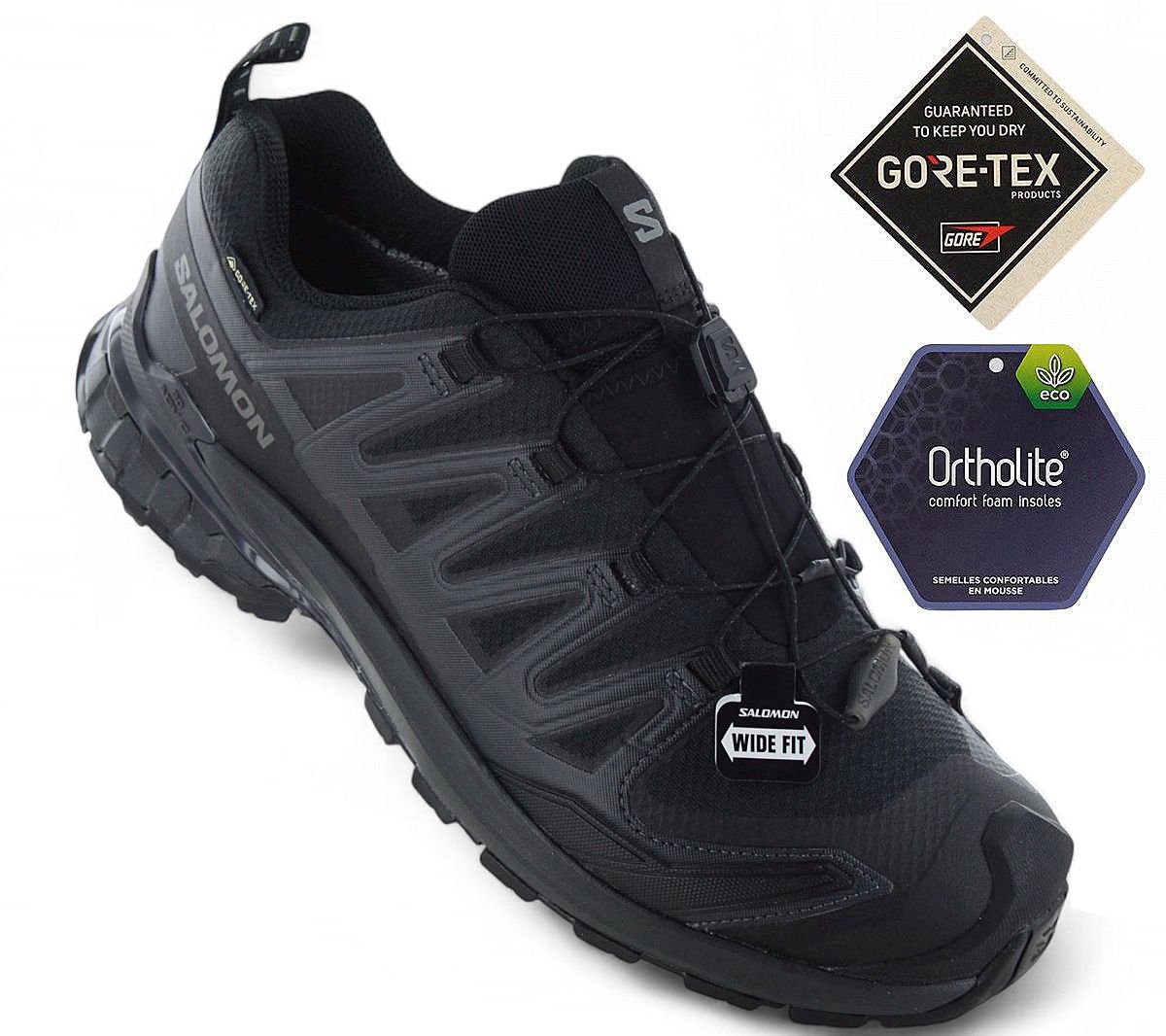 Salomon XA PRO 3D V9 WIDE GTX - GORE TEX - Heren Wandelschoenen Trail-Running Schoenen 472770 , Maat: EU 49 1/3 UK 13.5