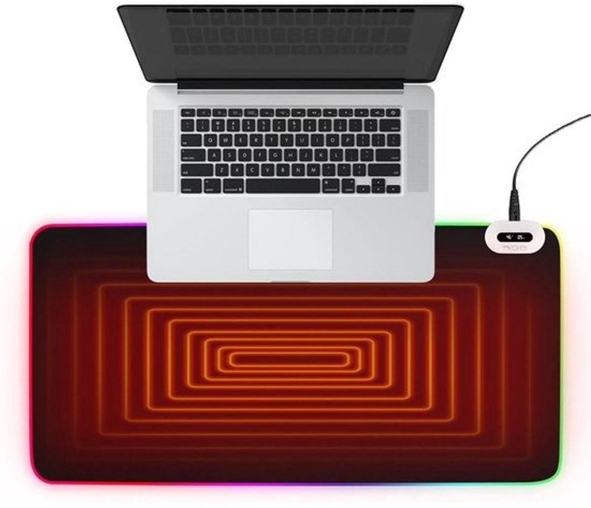 Verwarmde Bureauonderlegger 80x40 cm met RGB Verlichting - Instelbare Temperatuur 35-65°C