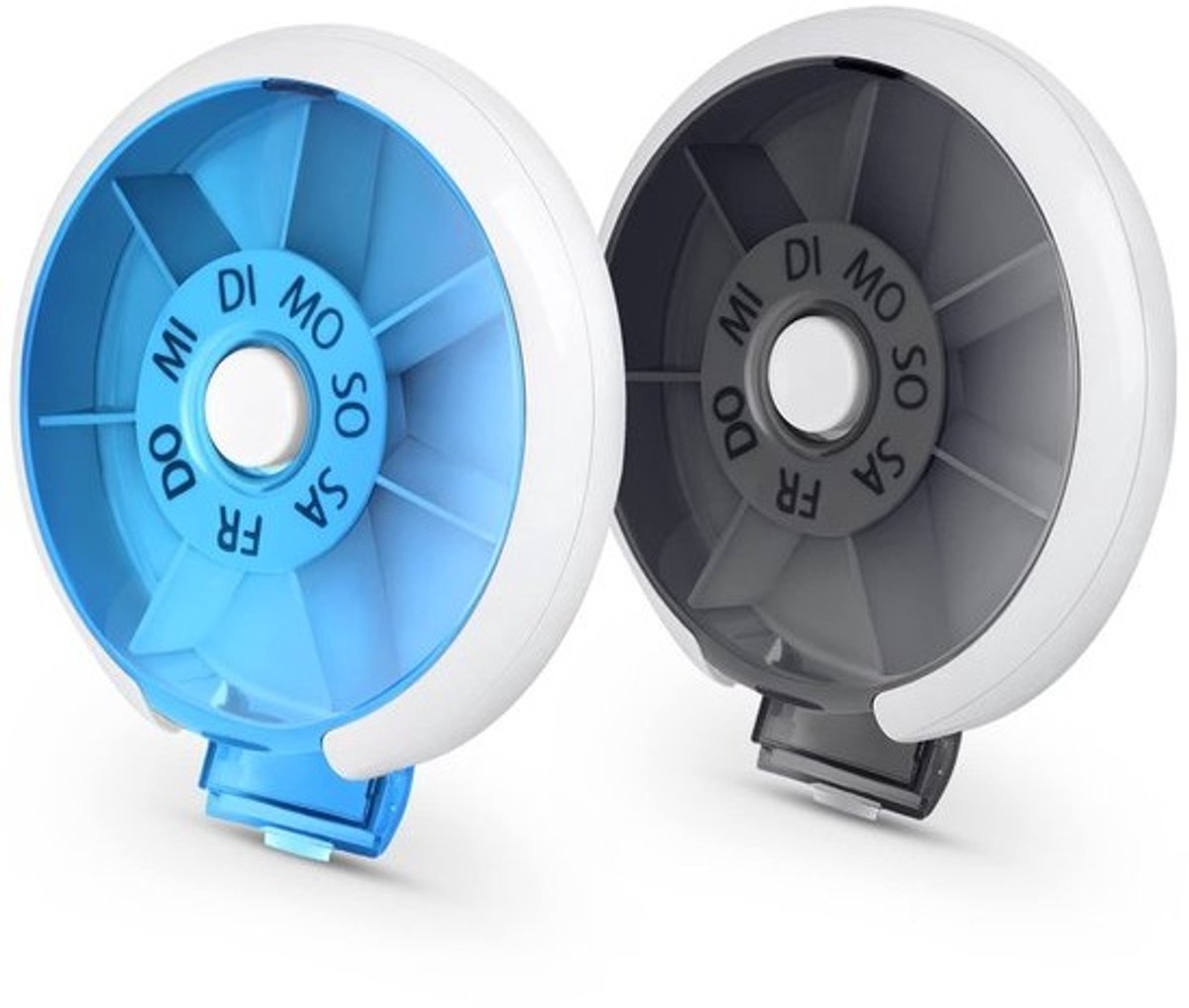 Cosensi - Opret German 7 Day Pill Box - Kleine Ronde Medicijnbox - Handig voor Op Reis - Lichtgewicht en Compact - Organiseer je Medicijnen - Gesch...