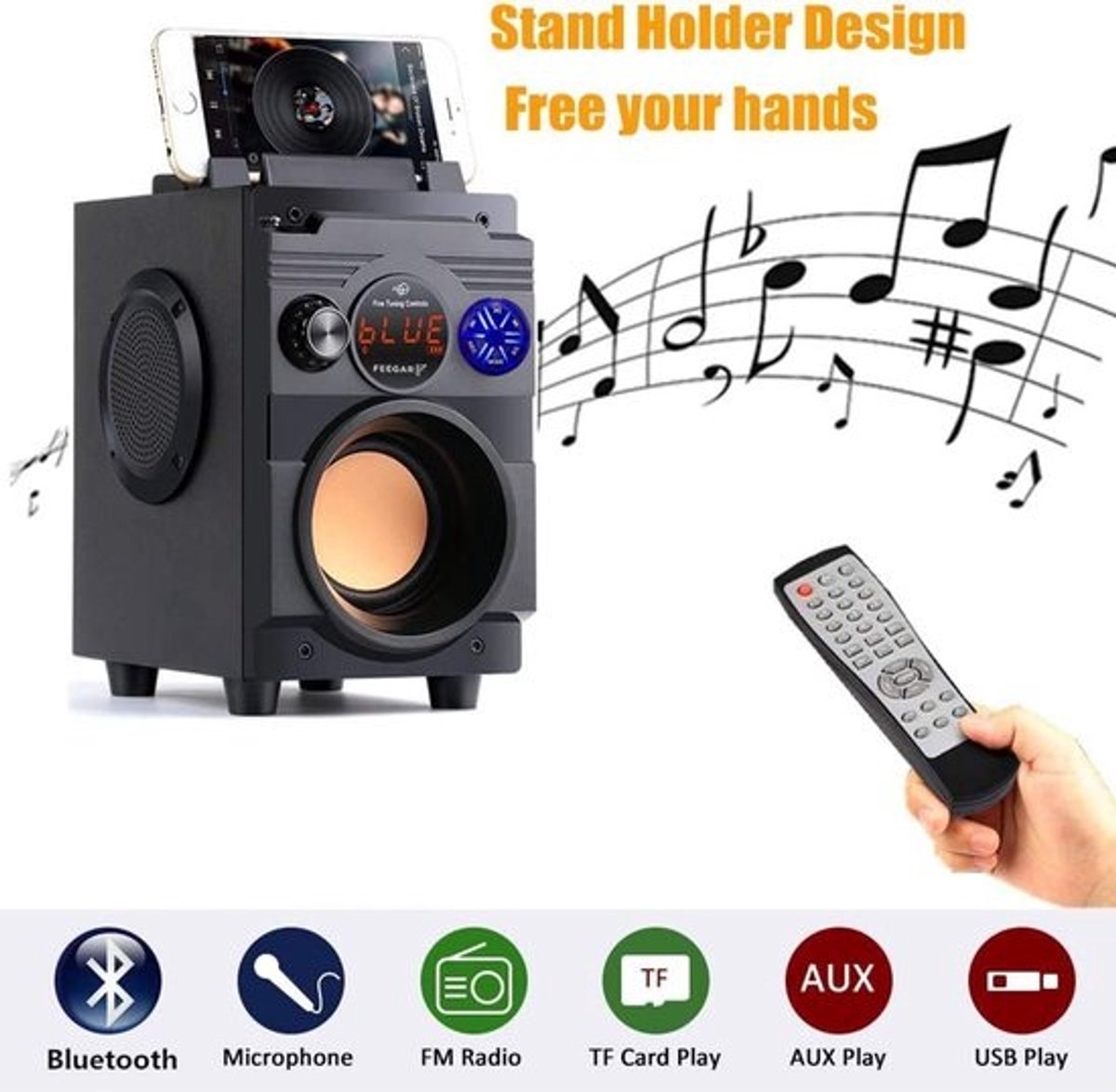 Draagbare Bluetooth Luidspreker - Draadloze Speaker - Muziek Buiten Luisteren - 30 Meter Bereik - 30 Watt Vermogen - Blauw