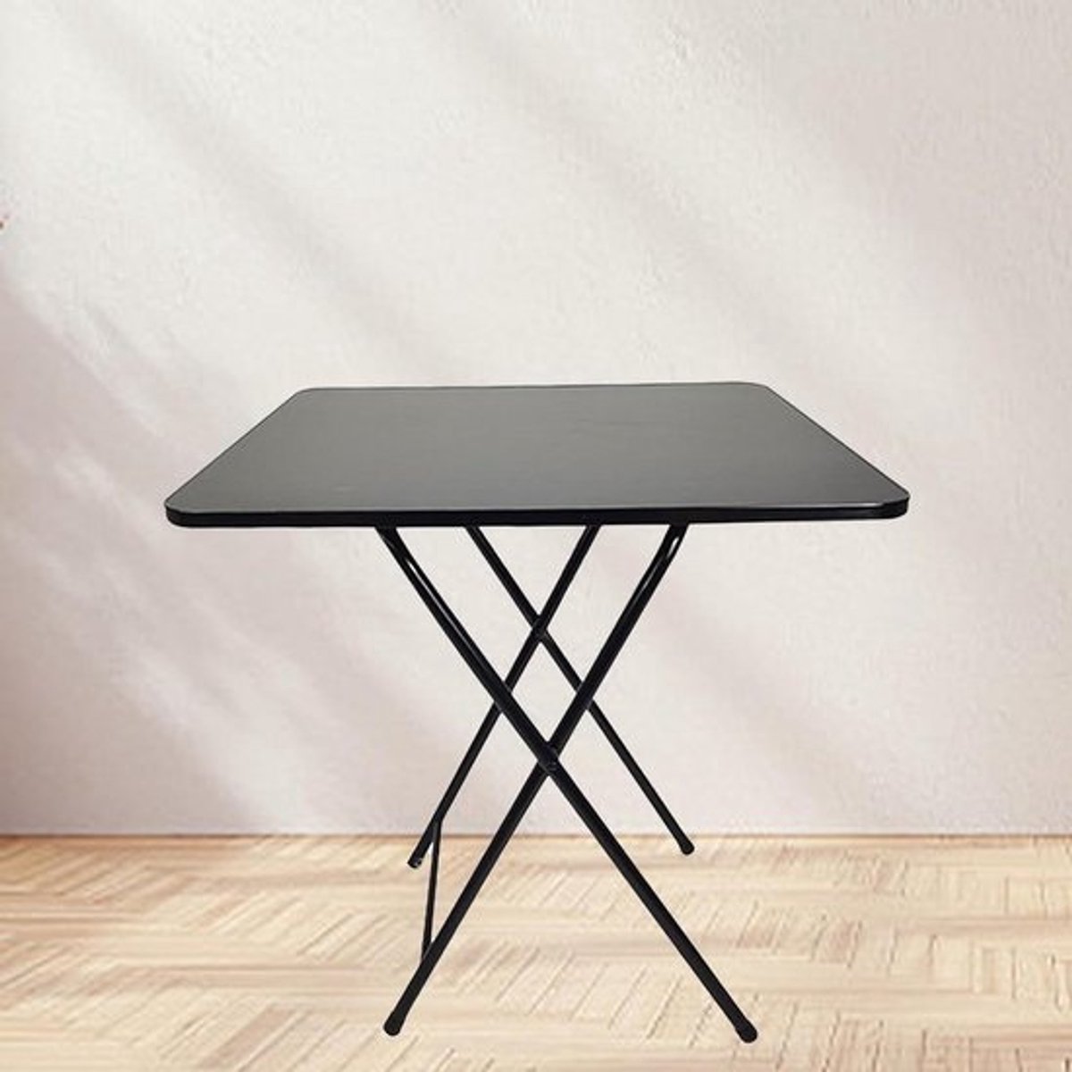 Opvouwbare tafel - Klaptafel vierkant - Eten en werken - Ruimtebesparend ontwerp - 60x60x70 cm - Zwart