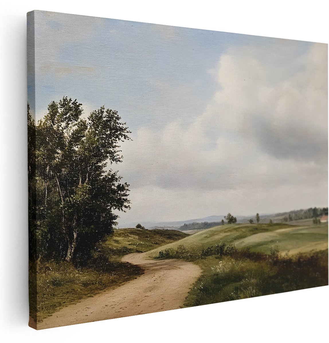 Artaza Canvas Schilderij Natuur - 160x120 cm - Groot - Wanddecoratie Landschap - Muurdecoratie Landweg - Kamer Accessoires Landelijk