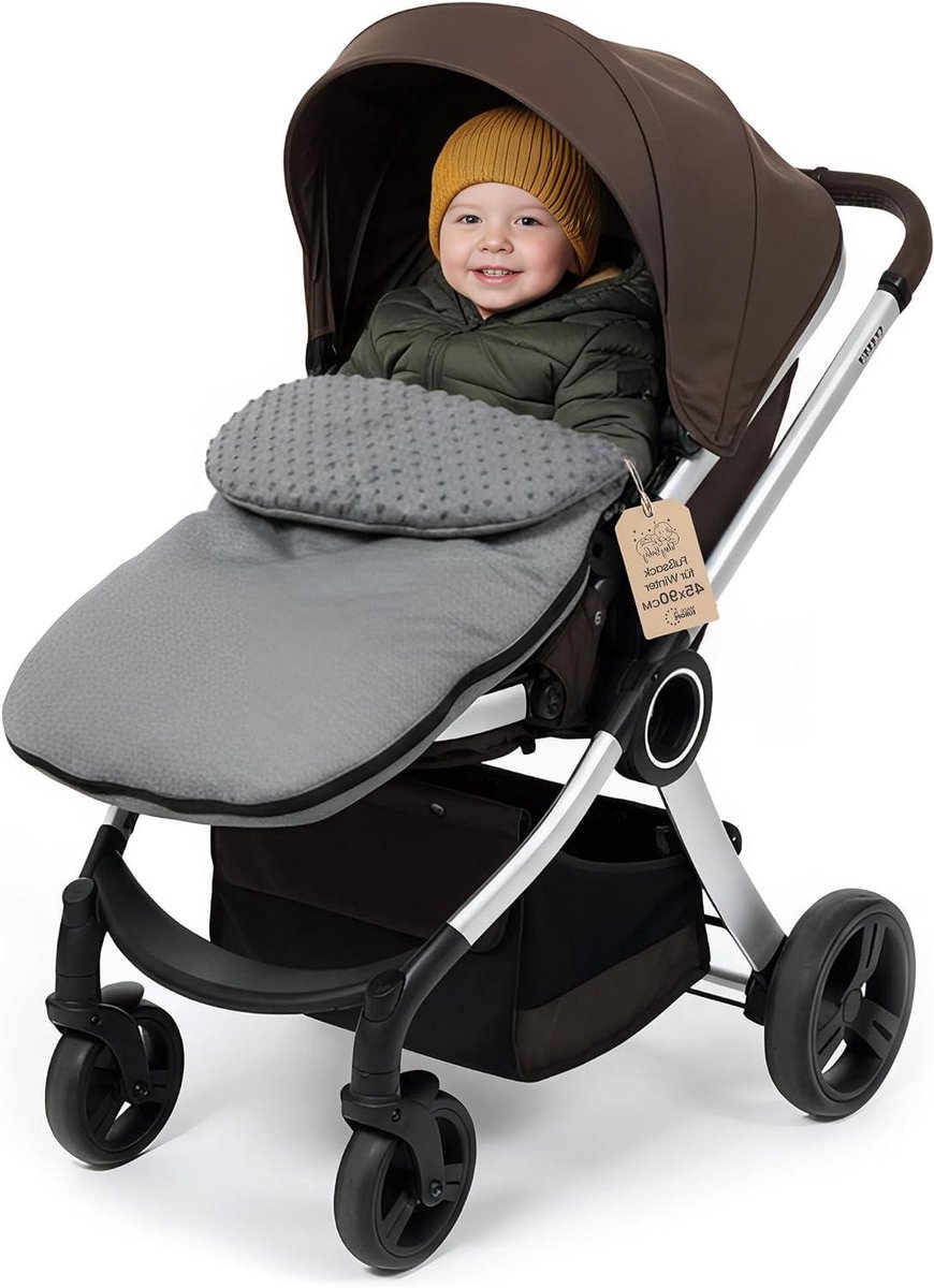 Kinderwagen Voetenzak - Baby Inlegdeken - Winterse Wandelingen - Waterafstotende Buitenlaag - 90x45 cm - Grijs