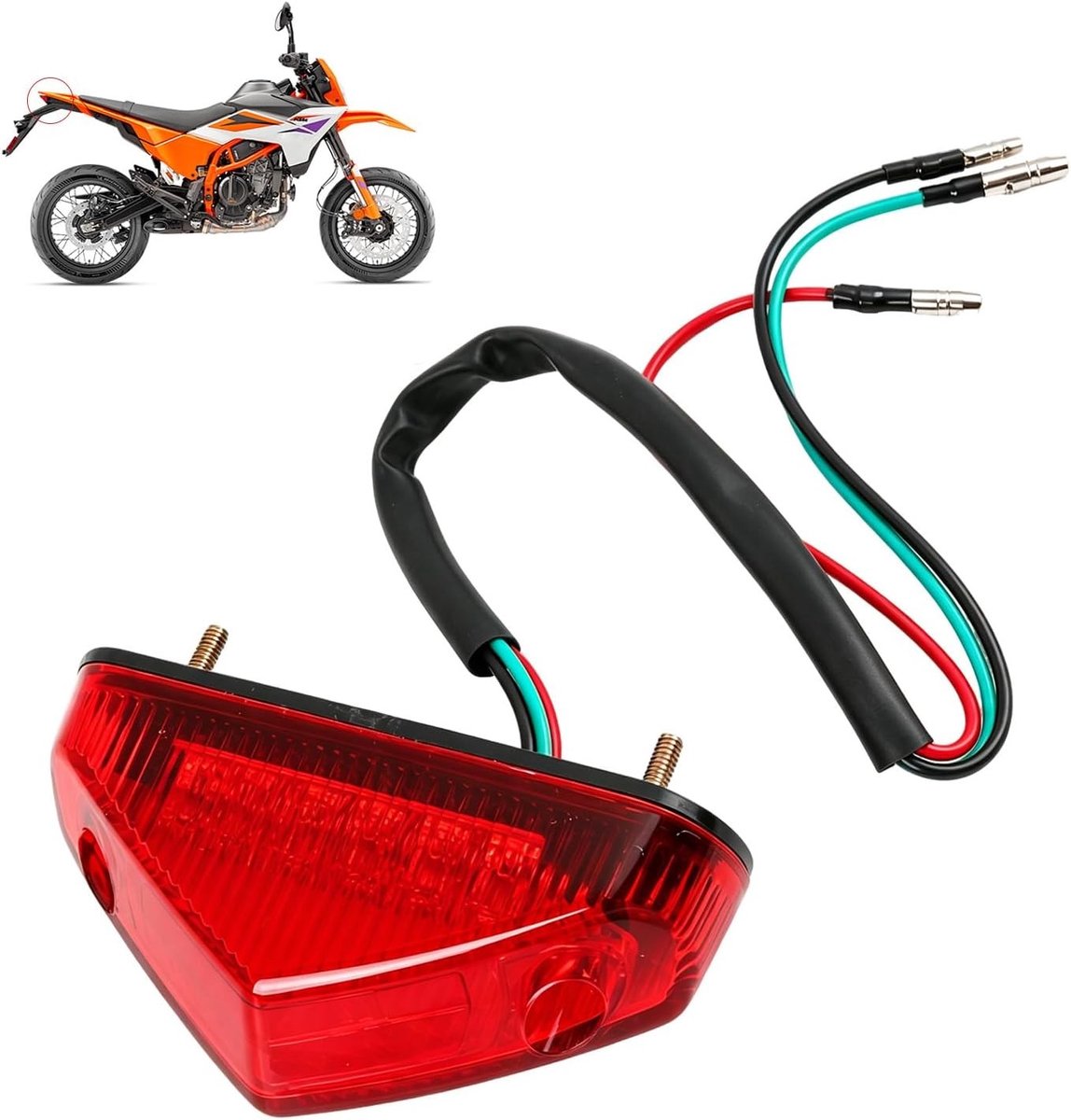 Hoogwaardige Achterlicht voor Motoren en Scooters met 9 LED's, 12V, Universeel en Duurzaam ABS Behuizing, Geschikt voor Quads en Dirt Bikes