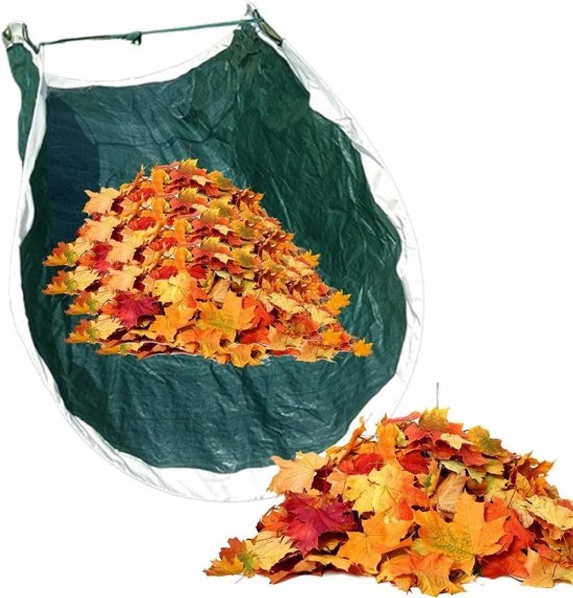 Bladverzamelaar Opvouwbaar - Tuinafval Zak - Efficiënt Afvalbeheer - Met Ingebouwde Stalen Ring - 145x145 cm - Groen