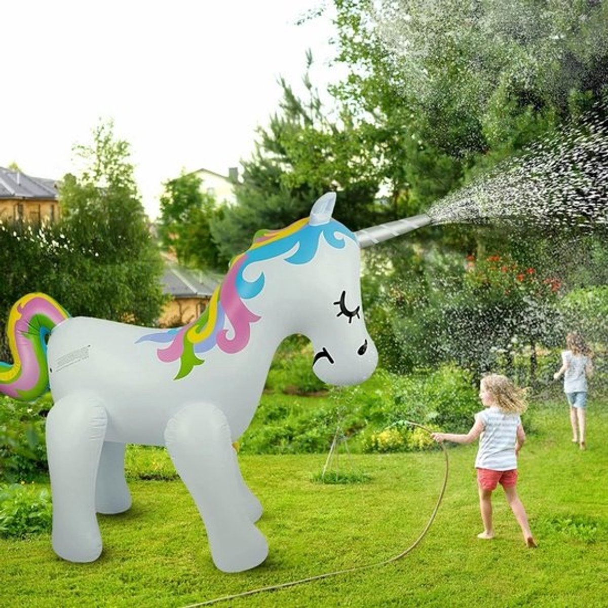Opblaasbare Unicorn Tuinsproeier - Waterspeelgoed voor Zomerplezier Buiten