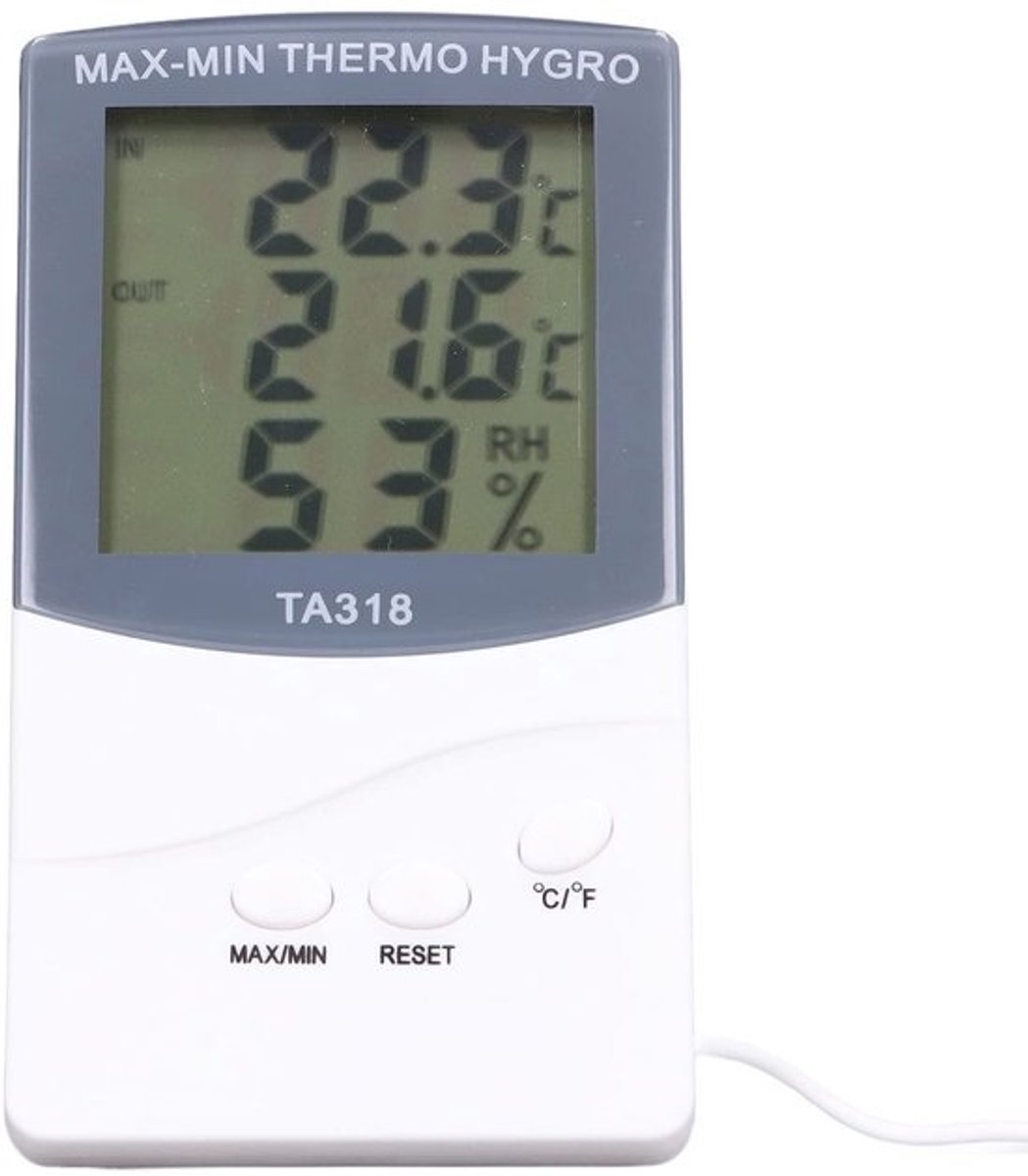 Dailygoods- Thermometer Digitale Binnenthermometer - Temperatuur/Vochtigheidsmeter - Nauwkeurigheid ±1°C - 25% Tot 98% - Snelle Metingen Elke 10 Seconden - Ideaal Voor Microfoonomgevingen