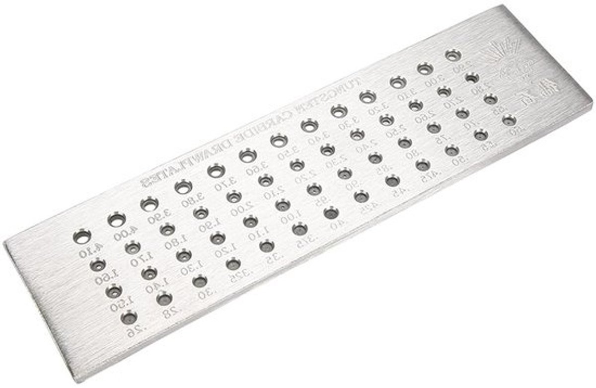 Draad Trekplaat - Trekvorm Sieraden - Sieraden Maken - 52 Ronde Gaten - 0.26-4.10 mm - Zilver
