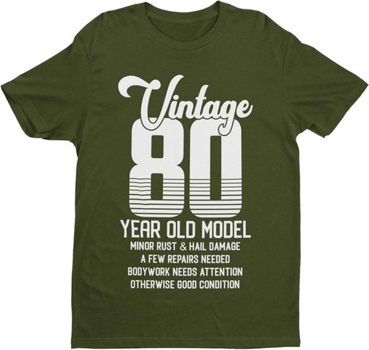 Vintage 80e Verjaardag T-shirt voor Mannen - Grappig Cadeau Idee - Middernacht Navy Blauw