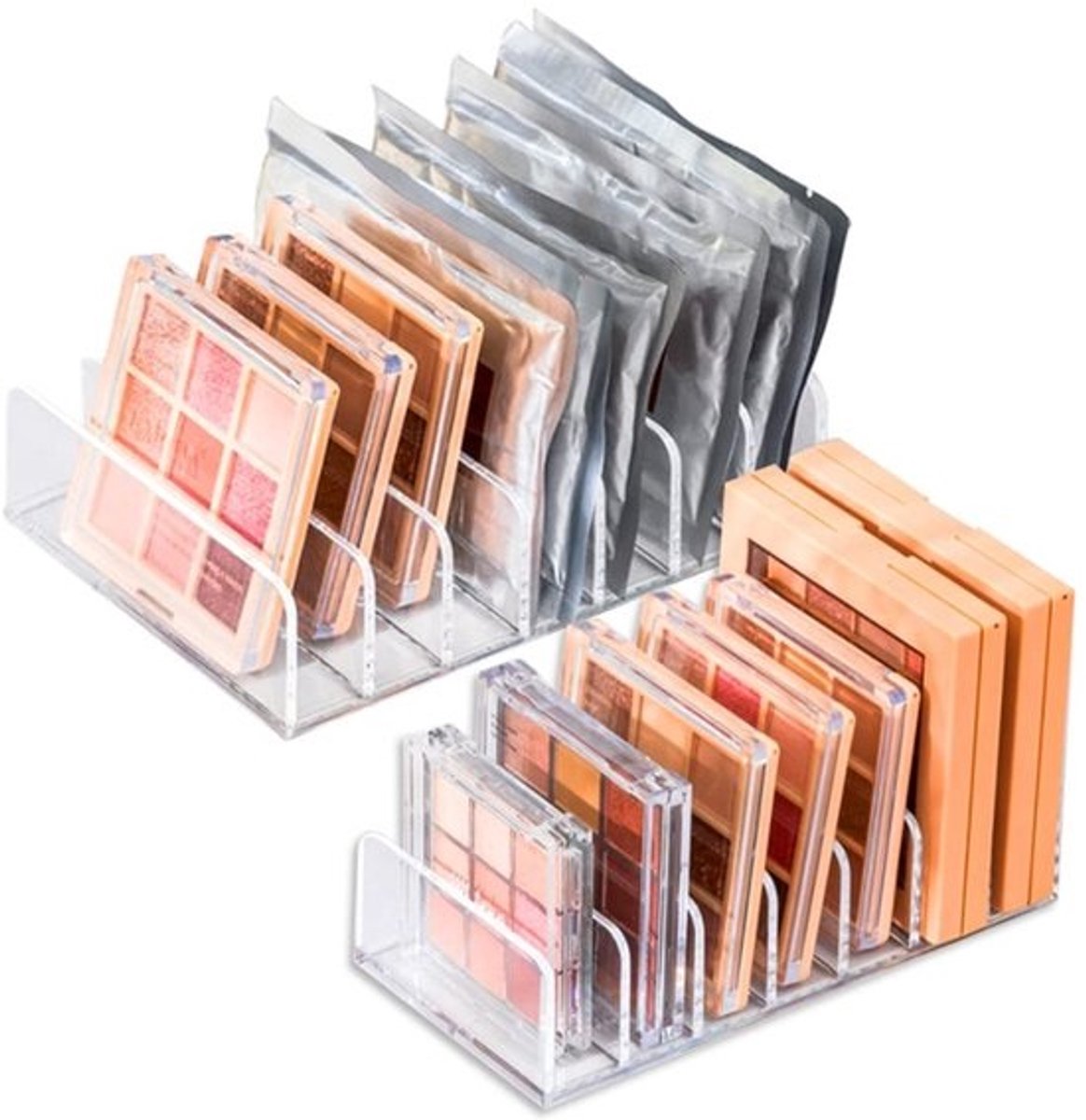 Dailygoods- Cosmetica-organizer transparant - Draaibaar - 2 stuks - Acryl - 7 vakken - Sterk en duurzaam - Make-up Organizer