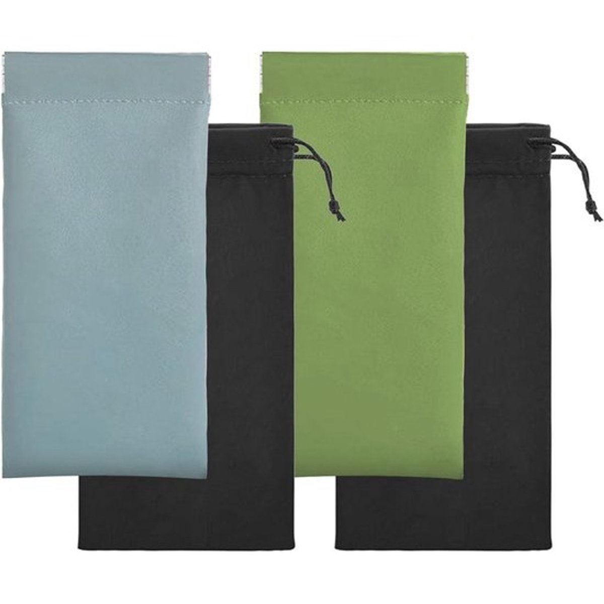 Pack van 2 Zachte Bril Cases met 2 Opbergzakken - Automatische Sluiting voor Zonnebrillen en Brillen