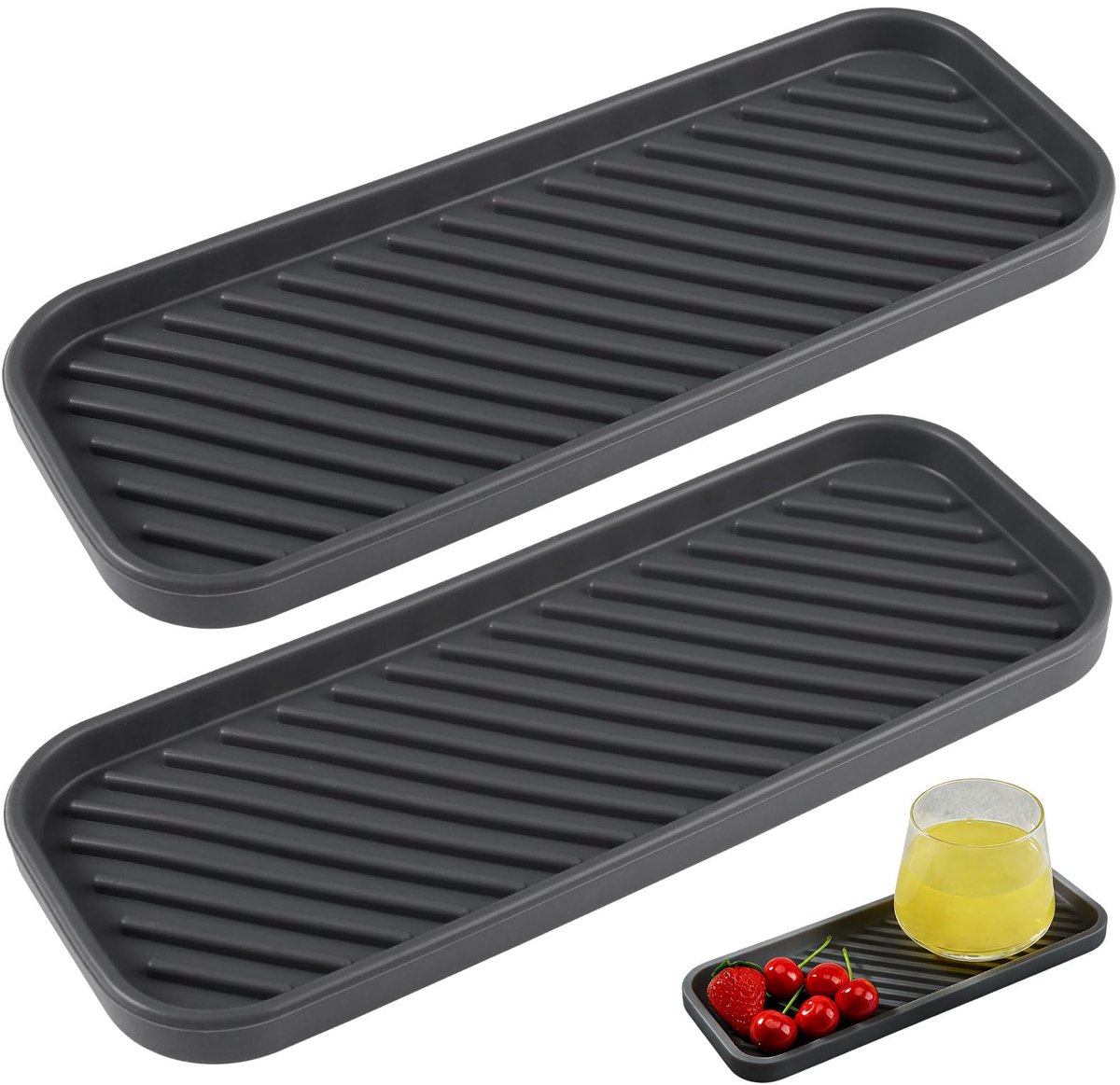 Siliconen Afdruipmat & Gootsteen Organizer - Zacht - Voor Spoelbak - 2 stuks - 23x9 cm