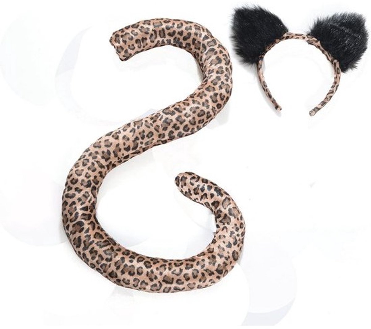 Luxe Luipaard Kattenoren en Staart Kostuum Set voor Volwassenen