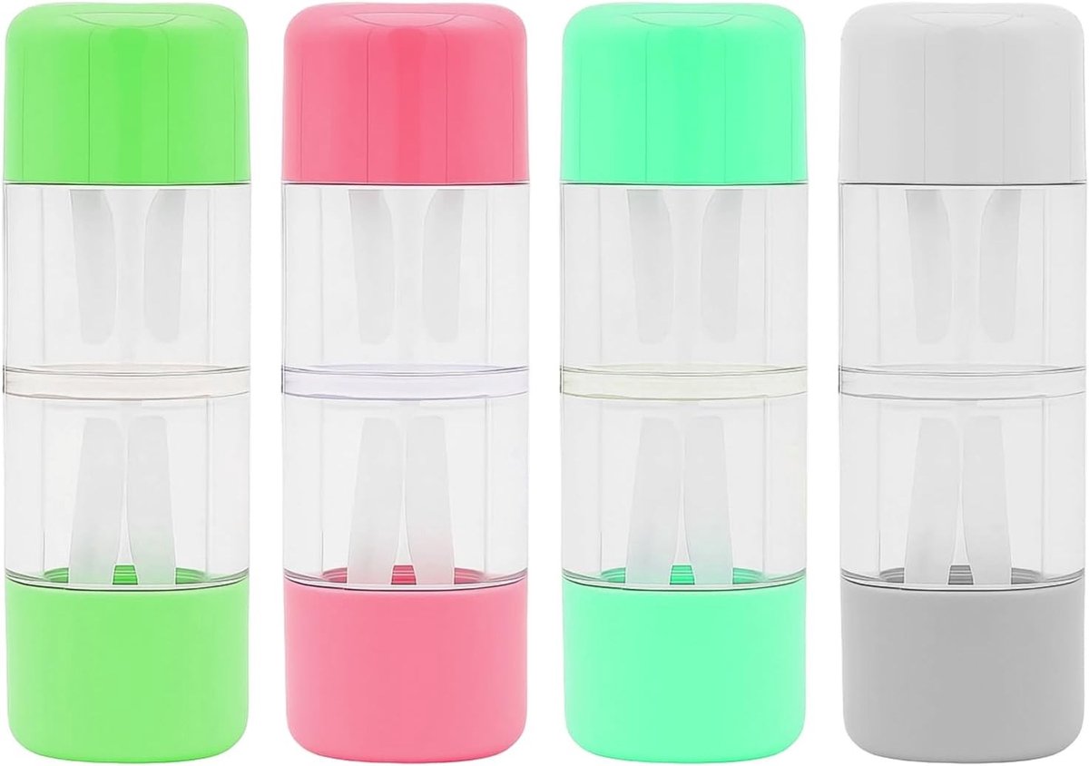 Compacte Contactlenshouder Set - 4-delige Reisoplossing voor Lensopslag, Ideaal voor Thuis en Op Reis, Verkrijgbaar in 4 Kleuren