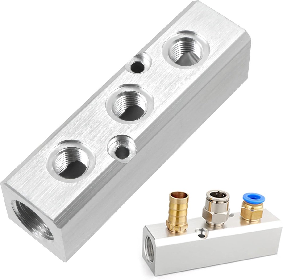 3-Kanaals 5-Poorts Pneumatische Connector Adapter voor Compressor - Snelkoppeling voor Luchtleidingen, Slangen en Accessoires