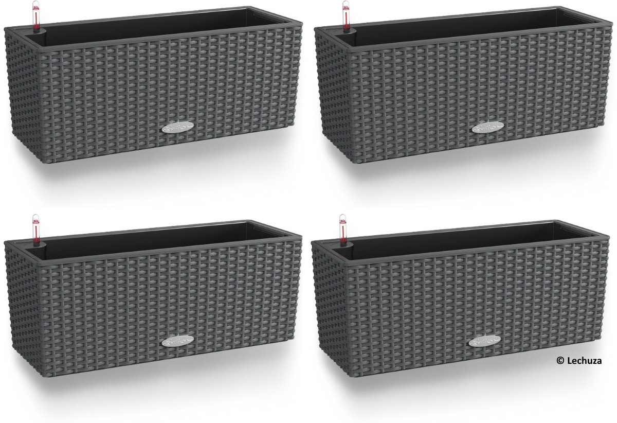 LECHUZA Bloembak BALCONERA Cottage 50 graniet - set van 4