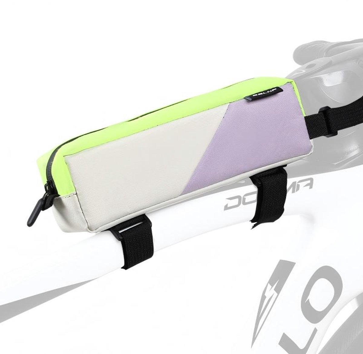 Frametas voor de fiets – Waterdicht – 22,5 x 6 x 5,5 cm – Snelle bevestiging – Geschikt voor lange ritten – Paars